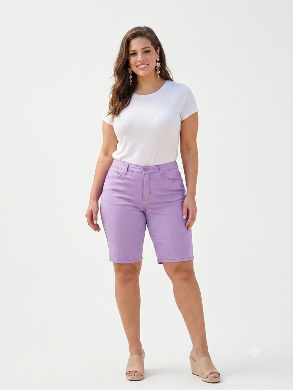 LEE Lilac Midrise Bermuda Shorts Plus Size 18 NWOT - Picture 8 of 9